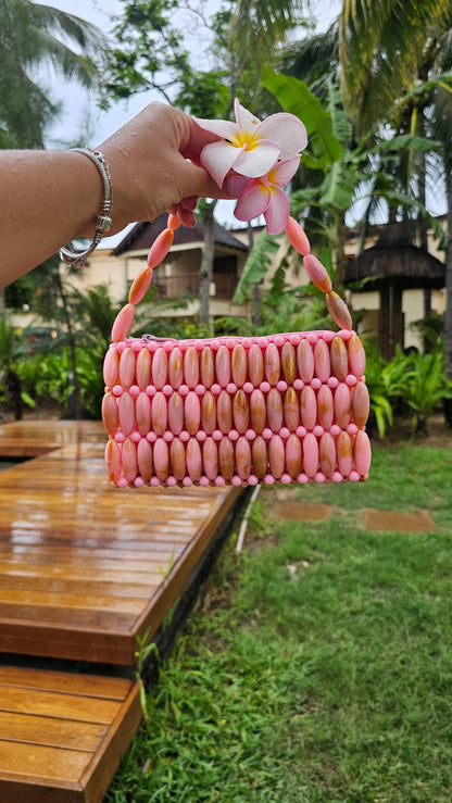 Too Chic Pink Beaded Bag