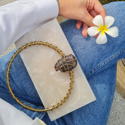 Clutch For Women, Momentary Phase Quartz Stone Bag, Selomenika