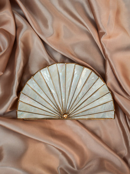 A Story to Carry Mother of Pearl Clutch (White)
