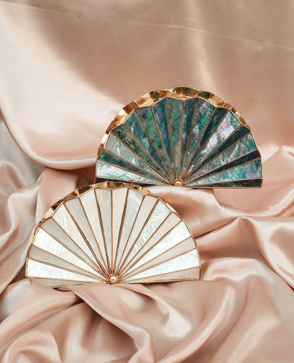 A Story to Carry Mother of Pearl Clutch (White)
