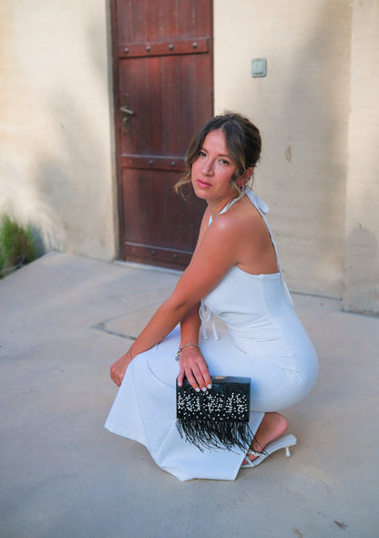 Elegance In The Dark Feather Bag