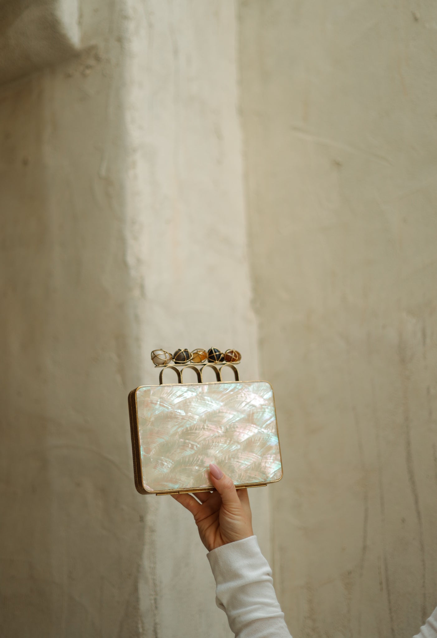 Star of Nights Mother of Pearl Clutch