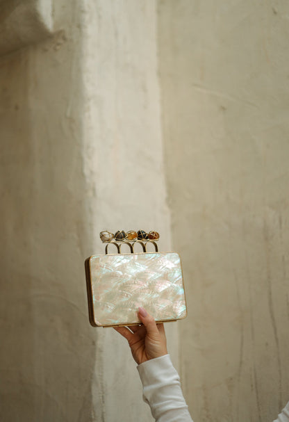 Star of Nights Mother of Pearl Clutch