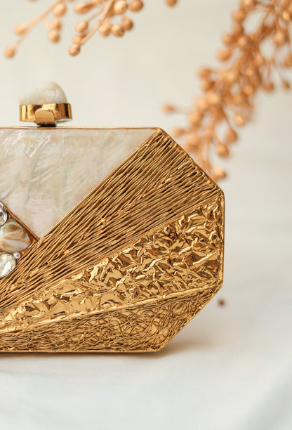 Golden Clutch Purse, Wish me Luck Brass Clutch, Selomenika