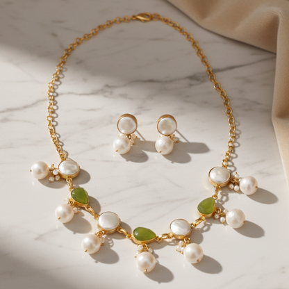 Serenade of Peals Necklace and Earrings Set