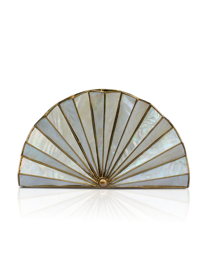 A Story to Carry Mother of Pearl Clutch (White)