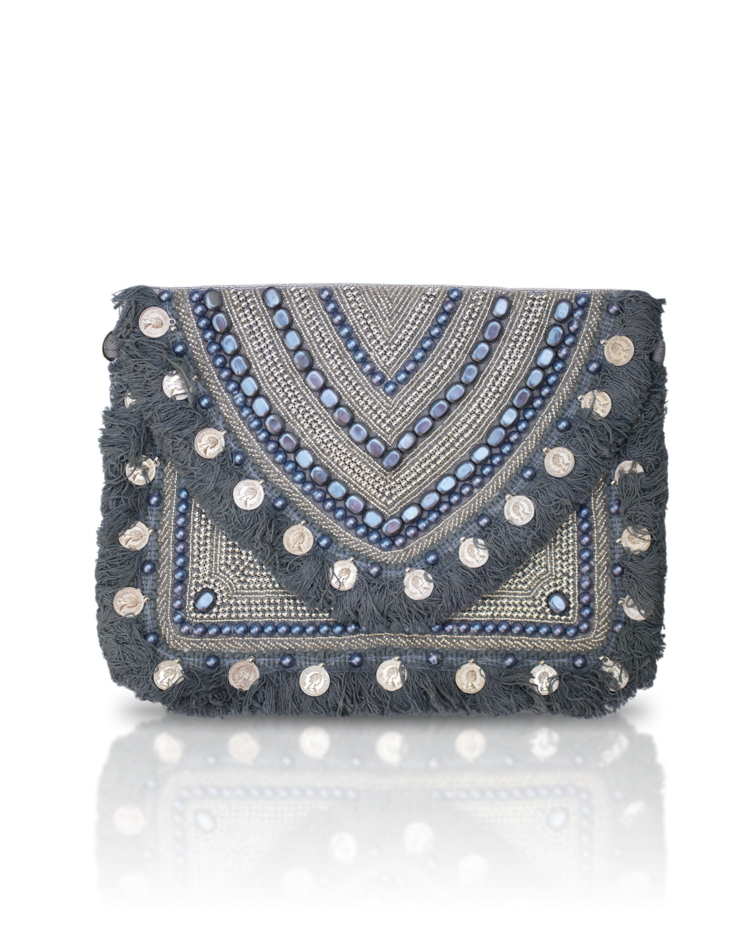 Elegant clutch bag with intricate beadwork 