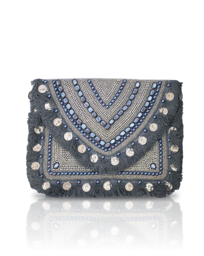 Elegant clutch bag with intricate beadwork 