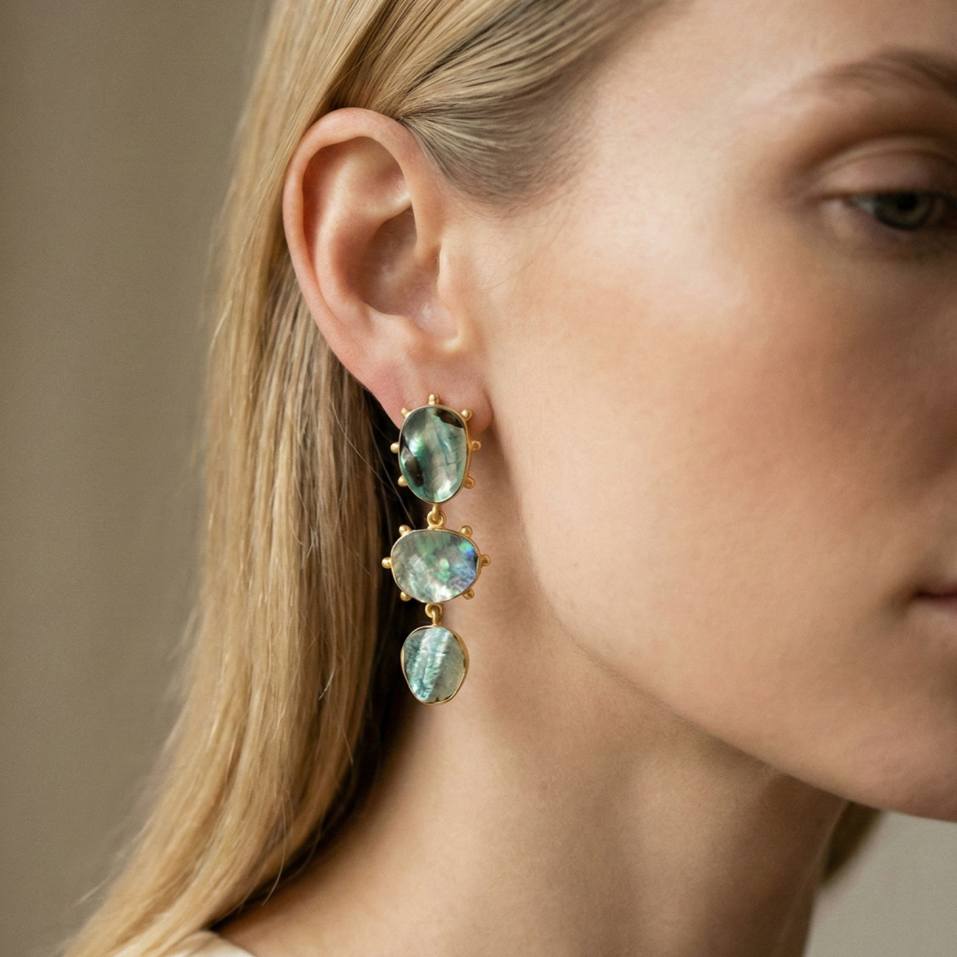 Aurora Glow Mother-of-Pearl Chips Earrings